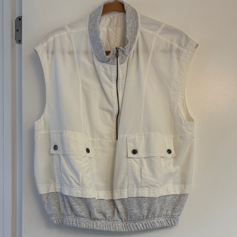 FP Movement by Free People White and Gray Vest